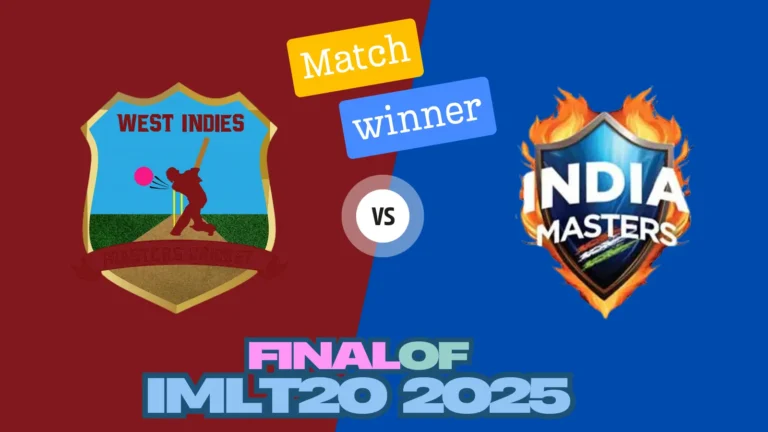 India Masters vs West Indies Masters final Match IMLT20 2025: INDM v/s WIM Match prediction, pitch report, probable playing XI, fantasy tips