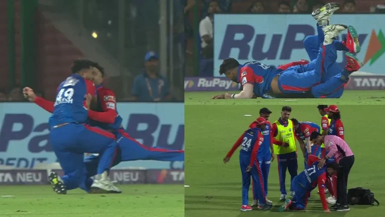 Ashutosh Sharma, Mukesh Kumar collide horrifically as DC rattled by huge injury scare