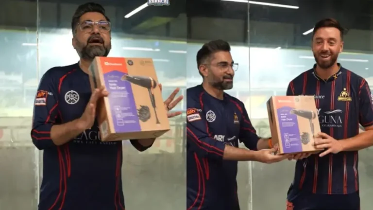 Embarrassing scenes in PSL! James Vince handed hair dryer as PoTM award