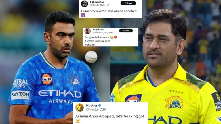 “Humanity revived” – Twitter celebrates as MS Dhoni drops Ravichandran Ashwin for LSG vs CSK clash