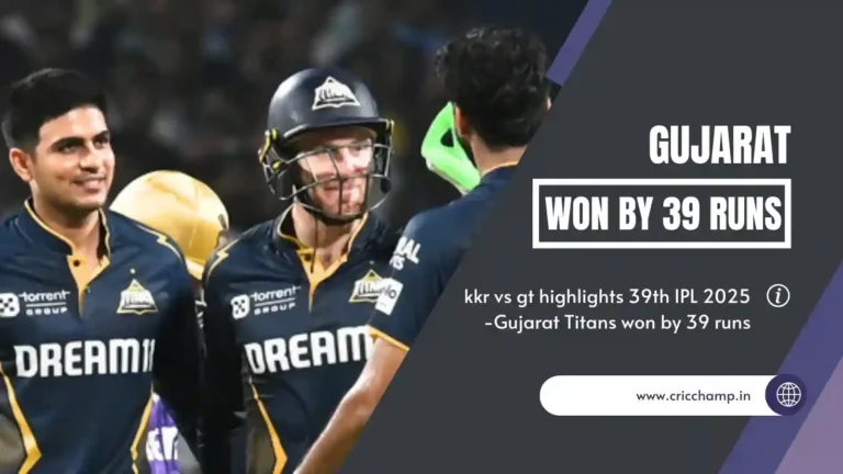 ​kkr vs gt highlights 39th IPL 2025