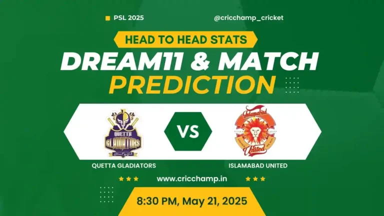 QG vs ISL Dream11 Prediction | Match 31st