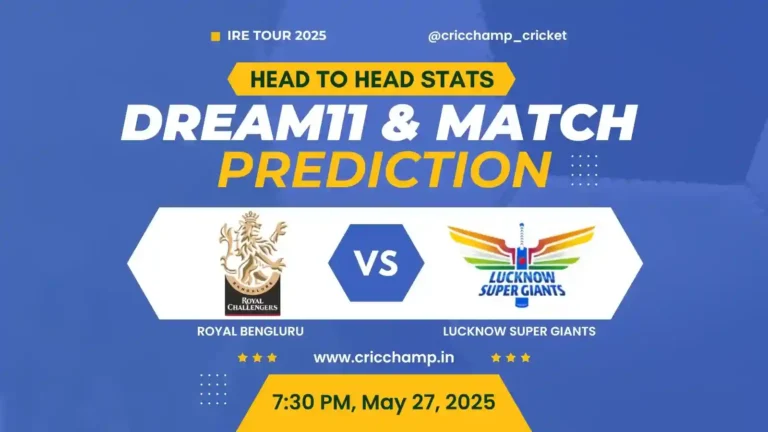 RCB vs LSG Head to head, Toss, Pitch Report, Playing 11, And Today Match prediction 100 sure