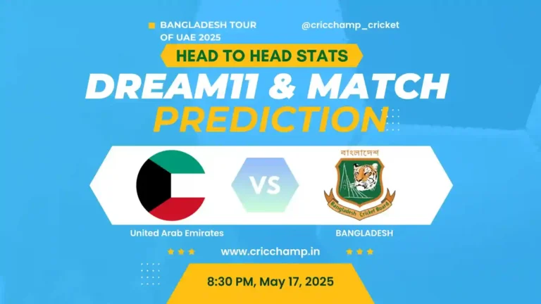 UAE vs BAN 1st T20I Match Prediction, Dream11, Head to head